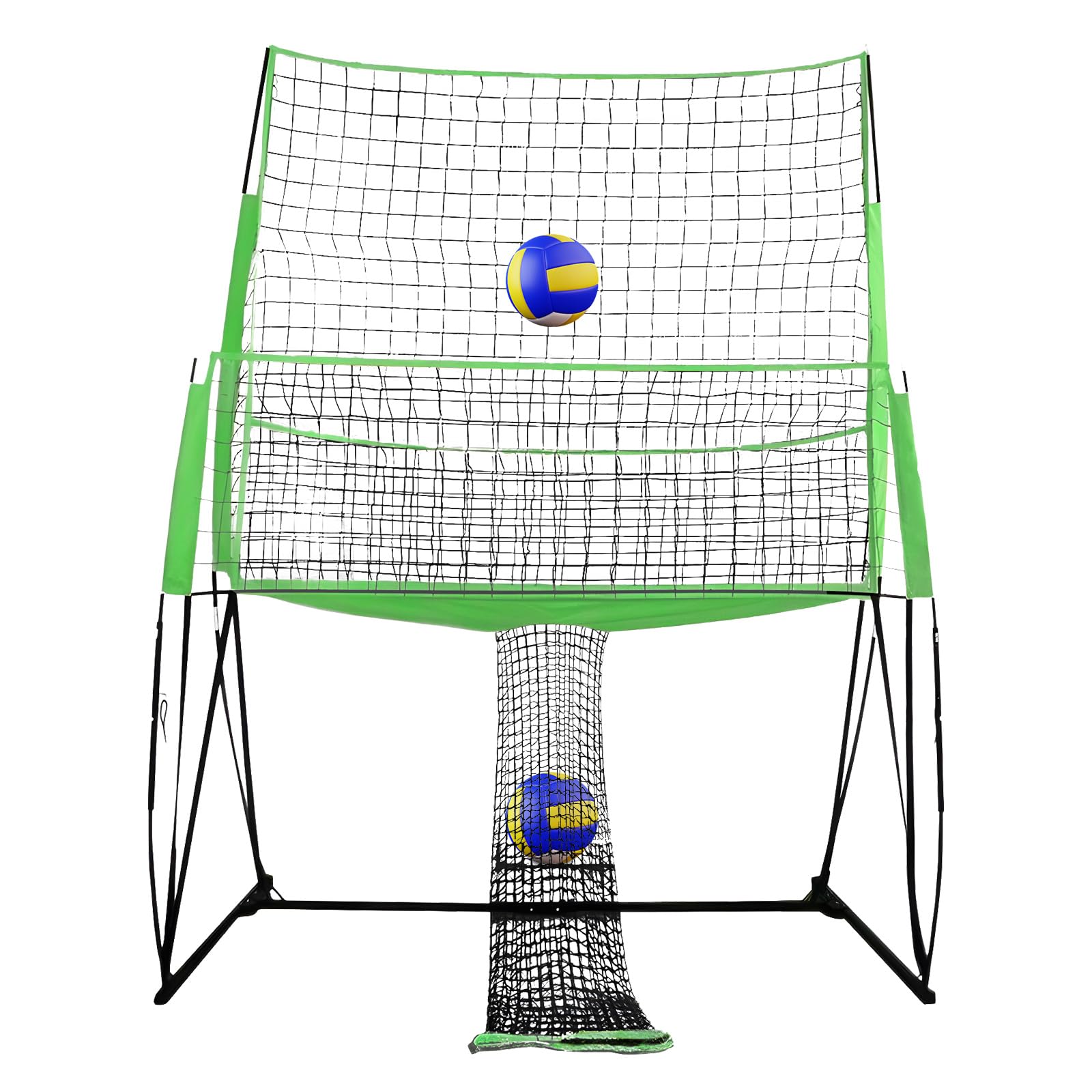 Volleyball Training Equipment Net, Home Volleyball Net, Adjustable Front Net Height, for Team or Solo Training, 8 * 11ft (Green)