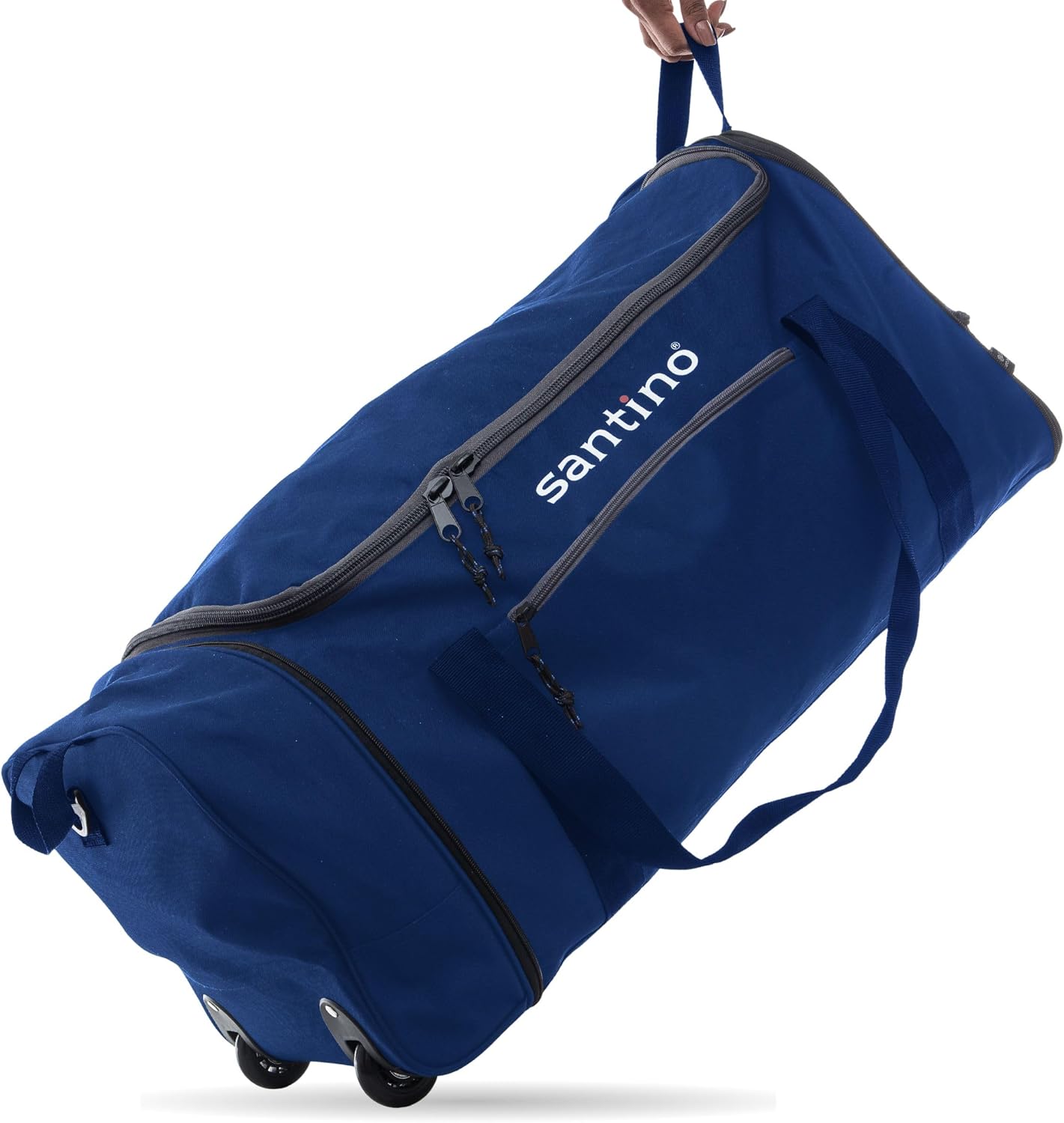 SANTINO Bolsa de Viagem Mala Esportiva Grande Duffel Bag Resistente com Alça Transversal Compartimento Lateral Bolsa Academia Transporte de Roupas Viagem Curta Longa Azul SANTINO Bolsa de Viagem Mala Esportiva Grande Duffel Bag Resistente com Alça Transversal Compartimento Lateral Bolsa Academia Transporte de Roupas Viagem Curta Longa Azul