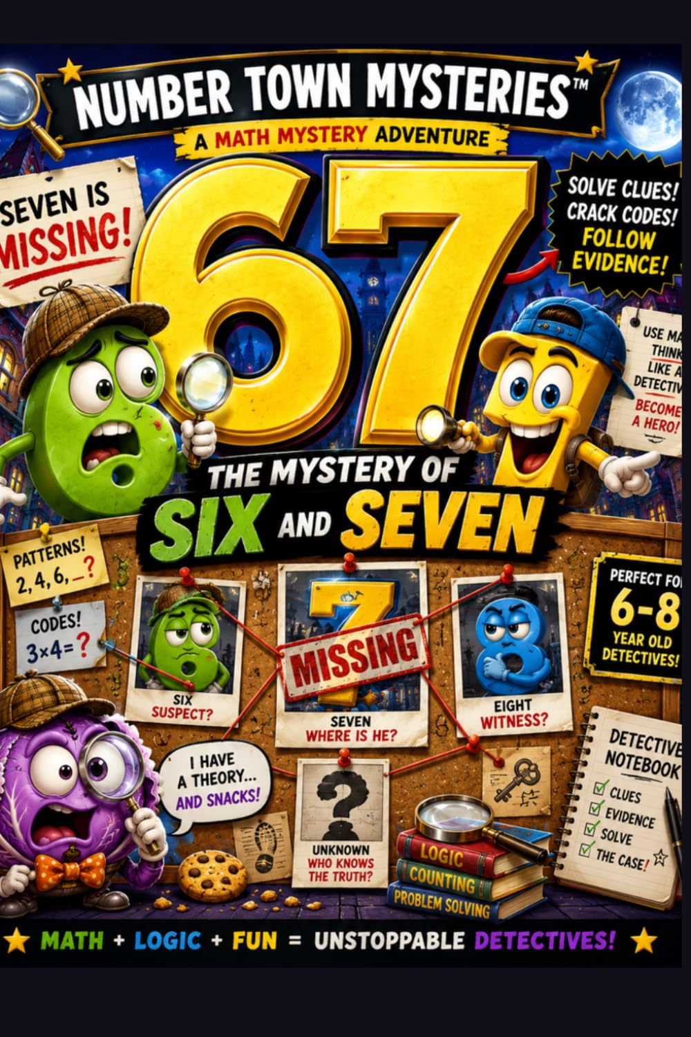 The Mystery of Six and Seven: A Funny Math Mystery Adventure Where Kids Solve Clues, Crack Codes, Follow Evidence, and Build Real Problem-Solving Skills (Number Town Mysteries™)