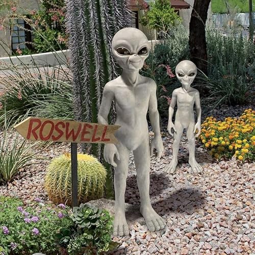 Design Toscano Ly612299 Out-Of-This-World Extra Terrestrial Alien Statue, Large, Gray Stone Finish #TOP3