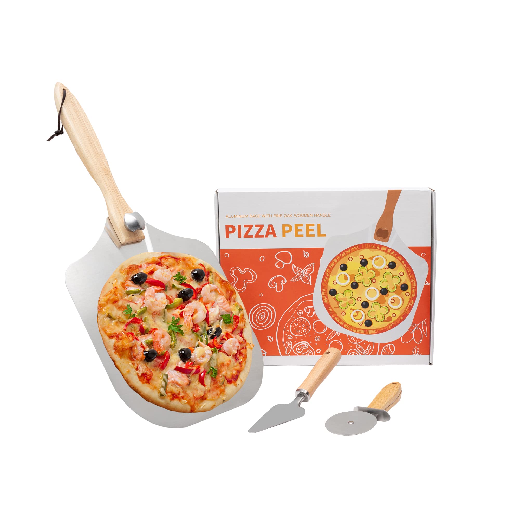 Beslands Pala per Pizza 30*35CM, Kit pala Pizza in Acciaio Inossidabile,  Pizza Server Set di Alta Qualità per Cuocere Pizza, Pane, BBQ : Amazon.it:  Casa e cucina