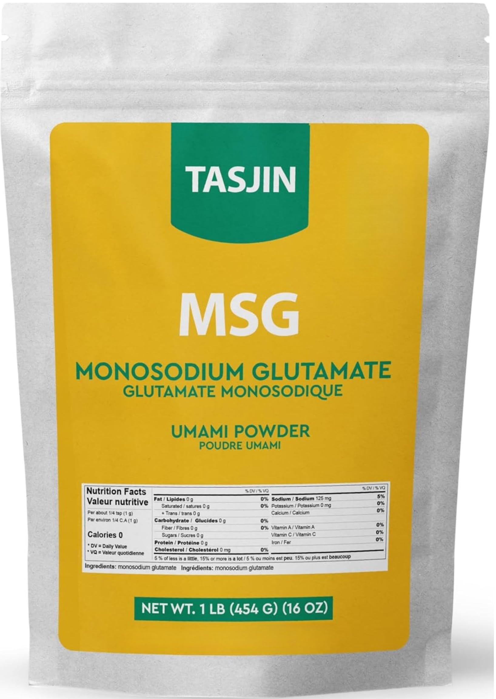 MSG by Tasjin (1 lb 454 g) Packaged in CANADA, Premium Monosodium