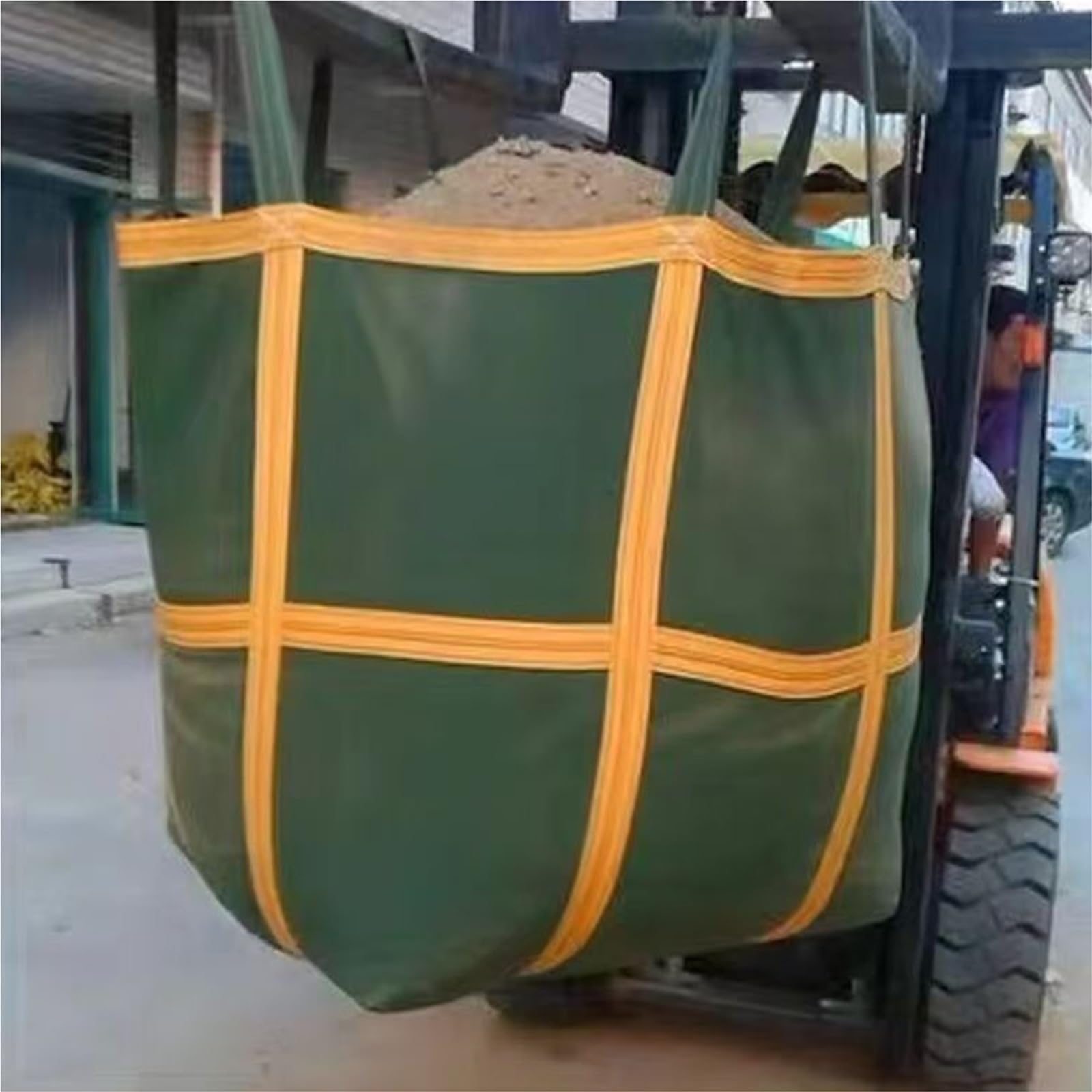 Sacco di sollevamento in nylon, sacco di sollevamento, sacco di vela intrecciato, antistrappo, resistente all'usura,for alimenti, cereali, terra e sabbia(60 X 60X70CM/Load 800KG)