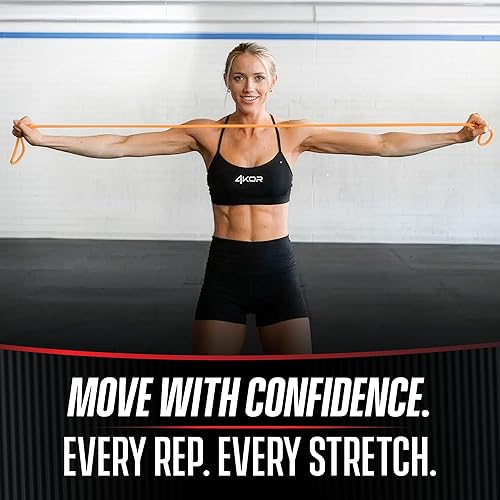 Miniatura 9 de 4KOR Fitness 41” Resistance Loop Band - Pair of 2 Orange Resistance Bands (5 to 15 Pounds - 0.25 inches Wide) for Mobility, Yoga, Physical Therapy,