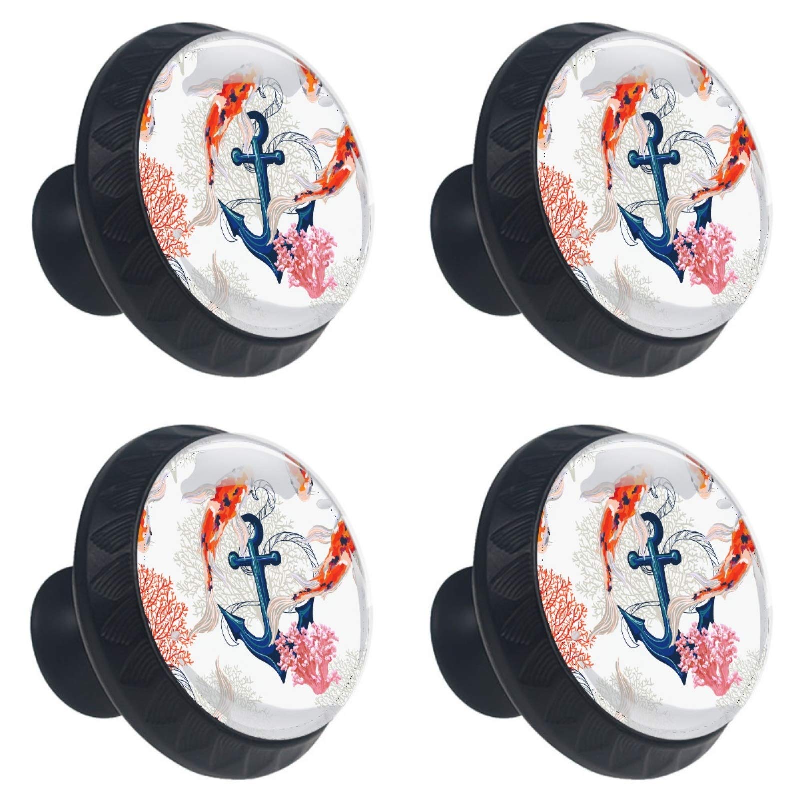 Boutons de meubles carpe et ancre pour une décoration de cuisine inspirée de l'océan