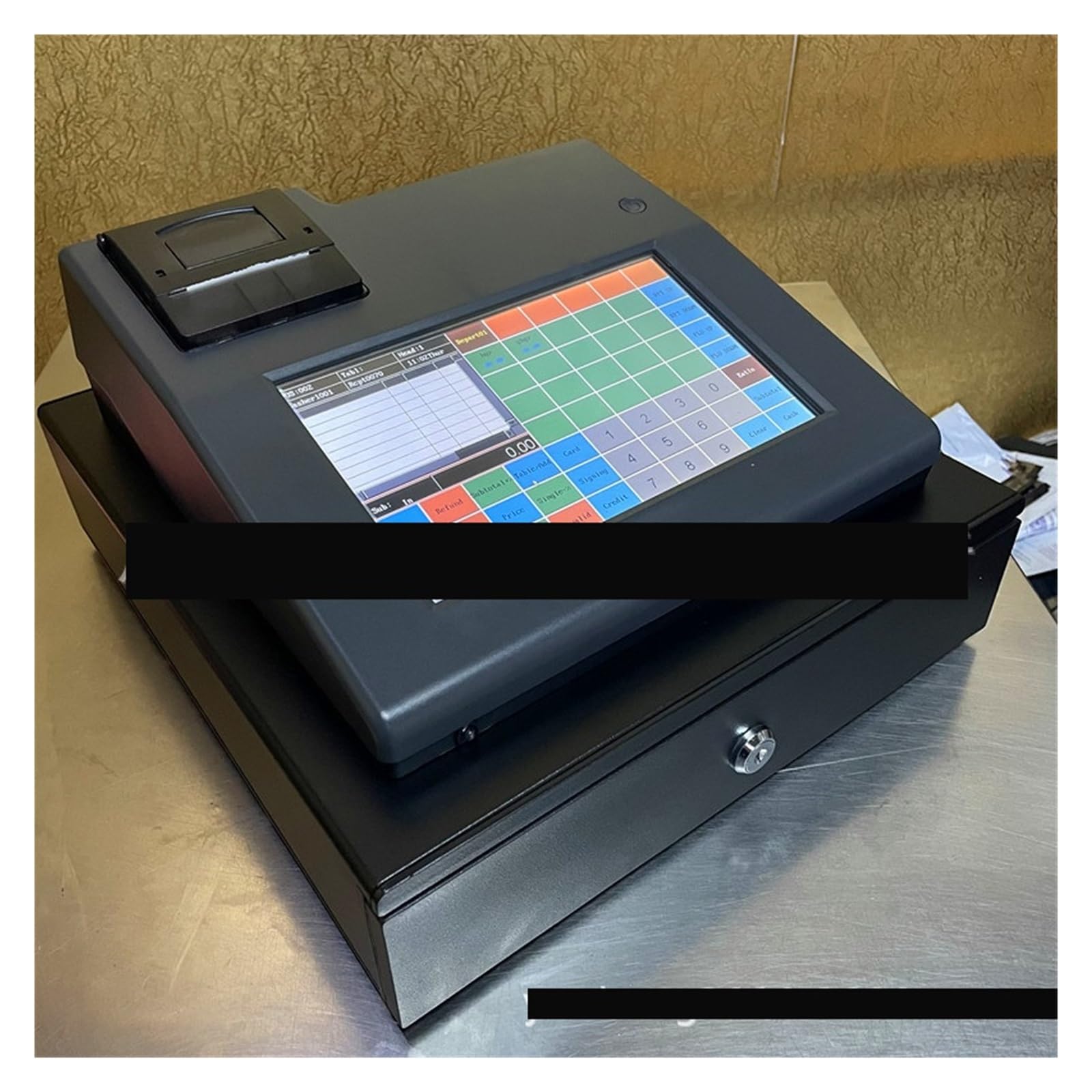 Caisse enregistreuse intelligente de petite taille, caisse enregistreuse électronique à écran tactile de 9 pouces for la restauration rapide anglaise au lait et au thé