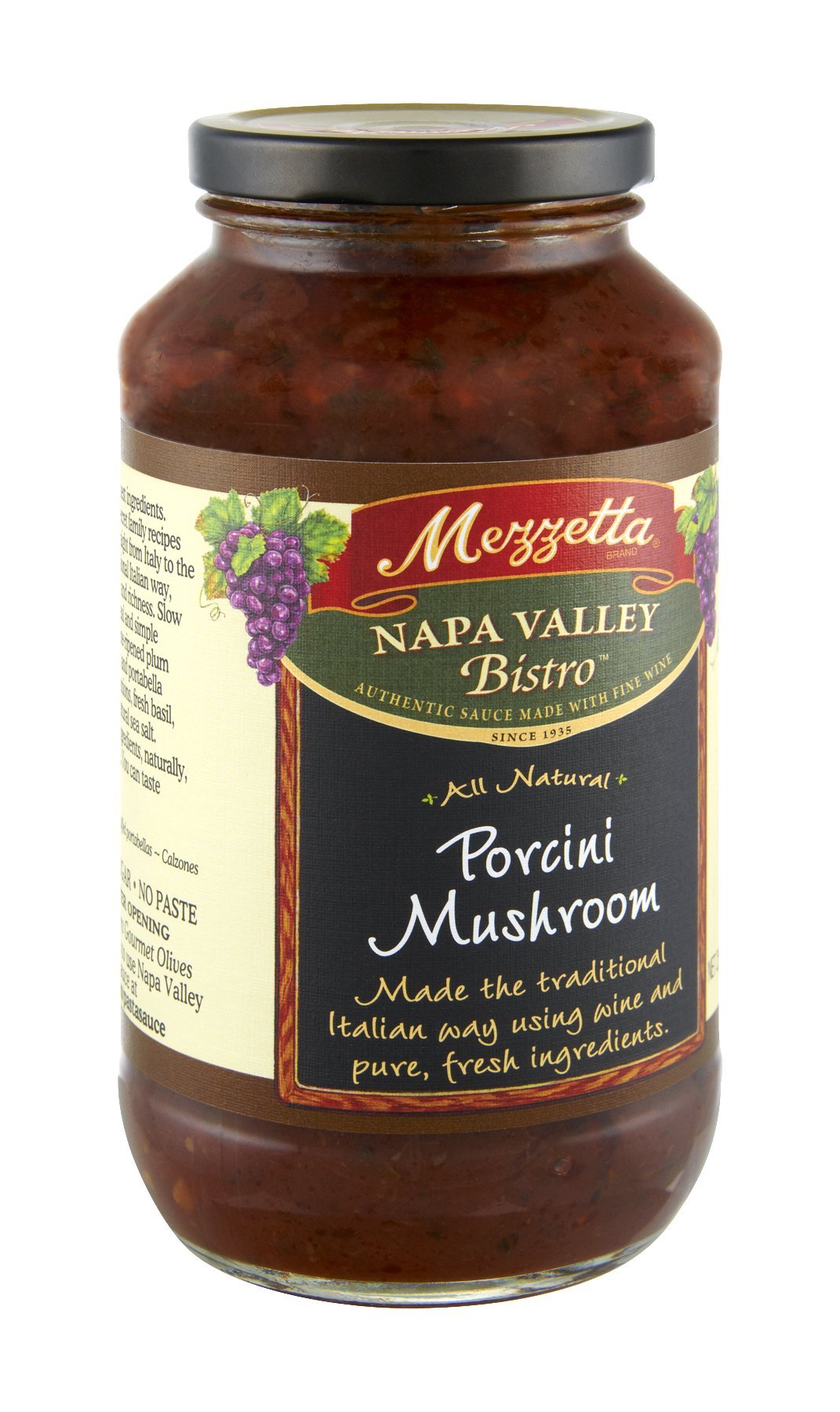 Mezzetta Napa Valley Bistro Pasta Sauce, Mushroom & Porcini, 25-Ounce Jars (Pack of 6)