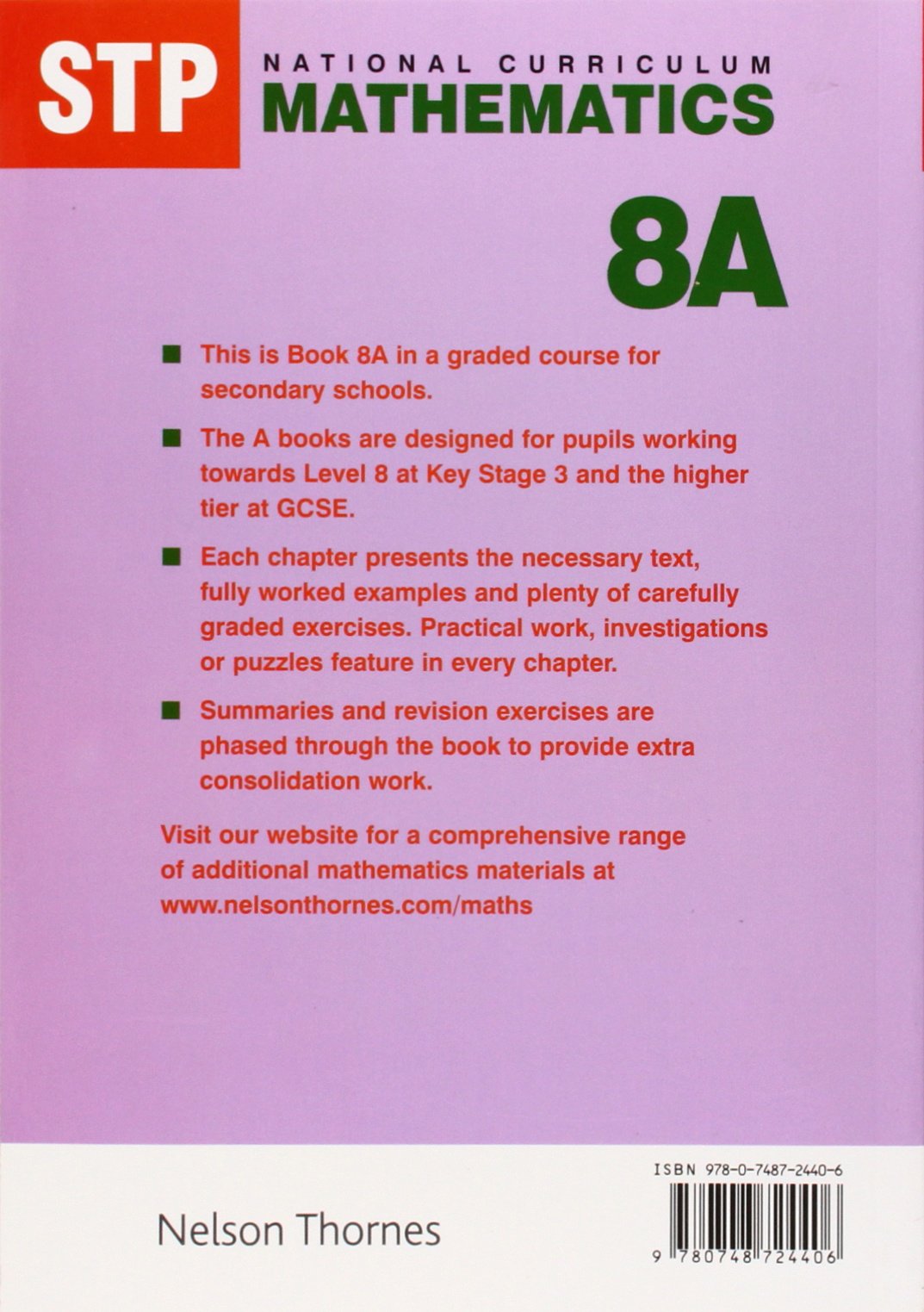 STP National Curriculum Mathematics Pupil Book 8A