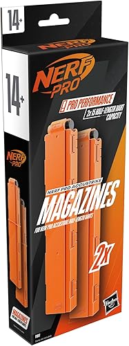 Miniatura 2 de NERF Pro AccuStrike - Revistas de media longitud, 2 cargadores de 15 dardos, diseñados exclusivamente para Nerf Pro Stryfe X Blaster, 14+