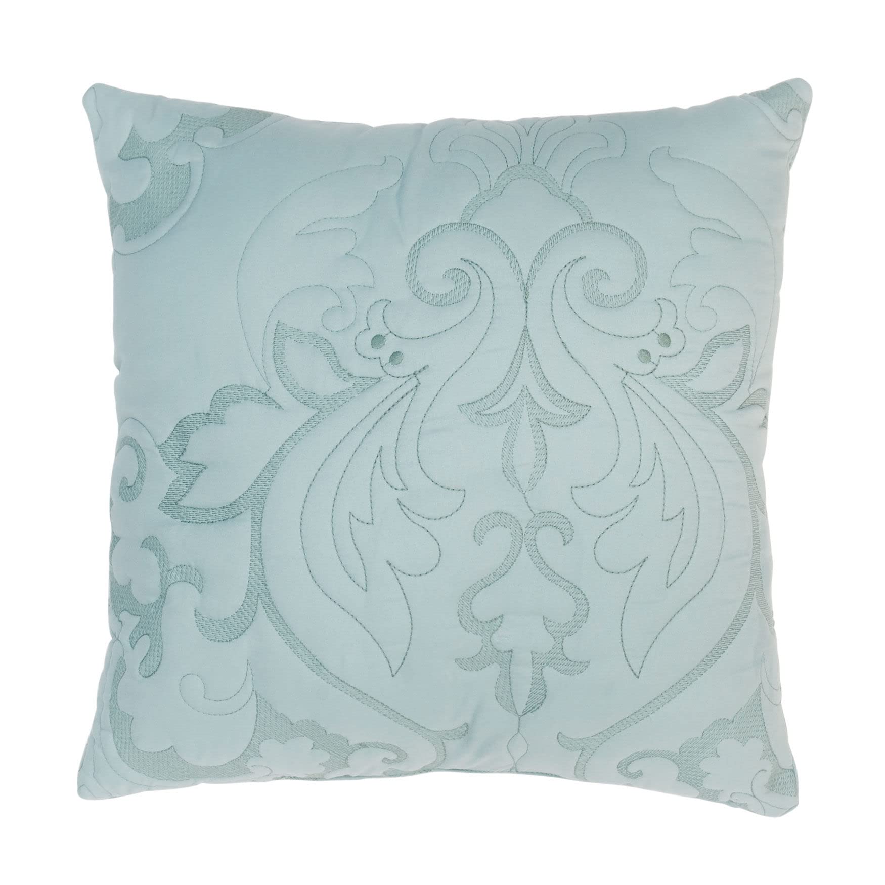 BrylaneHomeAmelia 16" Square Pillow, Seaglass Blue