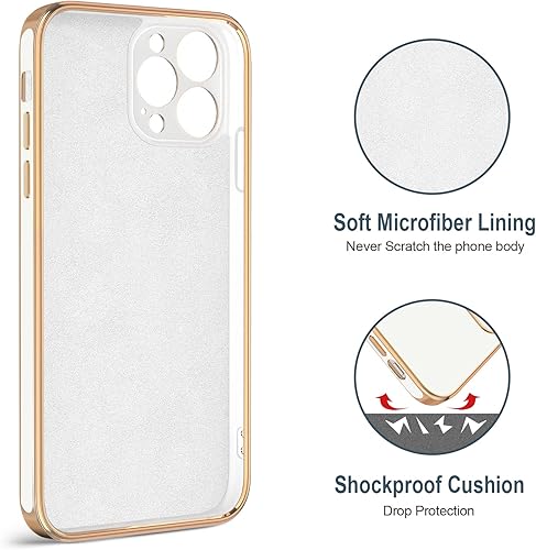 Miniatura 3 de Hython Funda para iPhone 12 Pro Max con soporte de anillo soporte de anillo giratorio de 360 forro de microfibra suave chapado en oro rosa a prueba