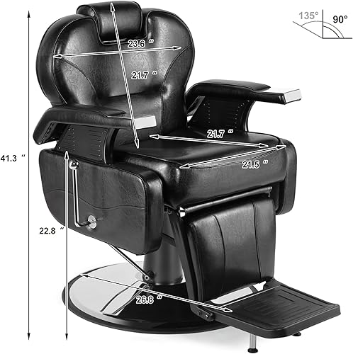 Miniatura 2 de Artist hand Silla de peluquería reversible con pedal hidráulico reclinable, silla de peluquería para estilista, silla de tatuaje, equipo de