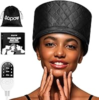 Vista 12 de Gorro térmico eléctrico térmico térmico para cabello afro negro natural, sombrero de tratamiento de spa caliente con control de temperatura
