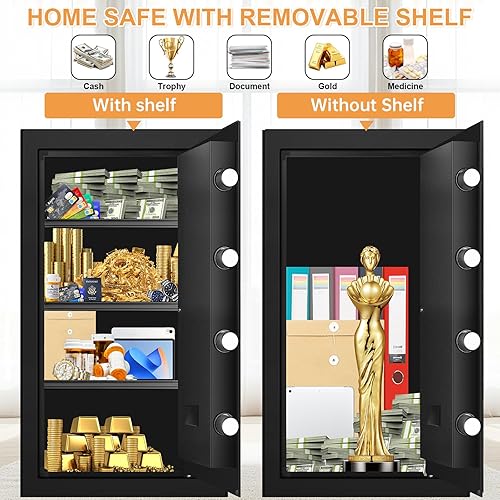 Miniatura 4 de 6.1 pies cúbicos extra grandes para el hogar, resistentes al fuego, impermeables, antirrobo a prueba de fuego, para uso doméstico con cerradura de