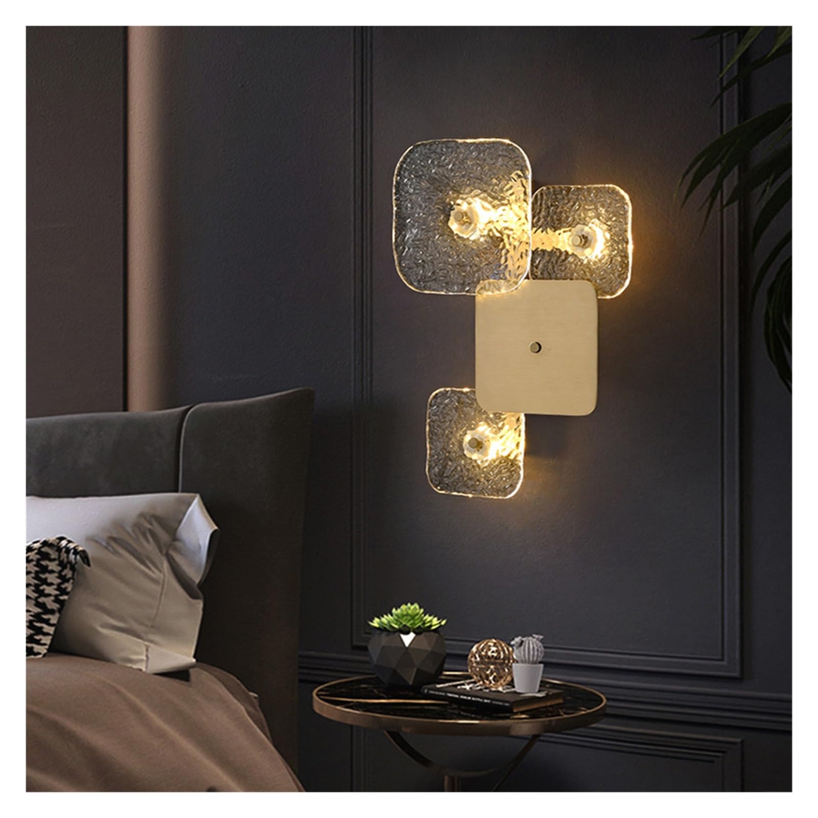 Applique murale en verre avec LED variable pour ambiance lumineuse sur mesure