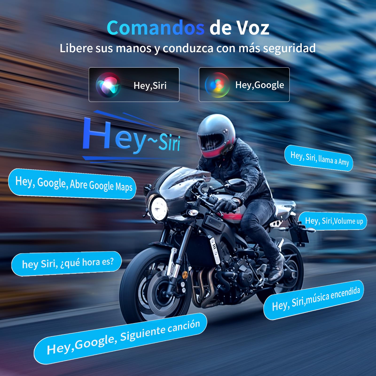 Fodsports FX6 Intercomunicador Casco Moto Bluetooth, Sistema Intercomunicador 6 Motoristas, Manos Libres Moto con Emparejamiento Universal, Auriculares Bluetooth para Motocicleta/ATV