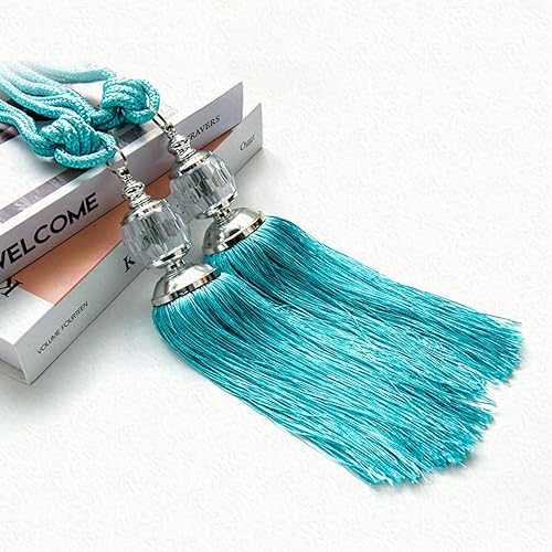 Miniatura 5 de Alzapaños de cortina, lazos de cuerda con borlas en la parte trasera de bola de cristal para cortinas, decoración del hogar, soportes de cortinas,