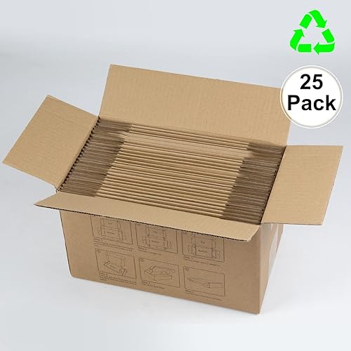 Miniatura 91 de Cajas de envío de 6 x 6 x 2 pulgadas, paquete de 25 cajas de cartón corrugado marrón para pequeñas empresas, embalaje y correo Marrón,Blanco