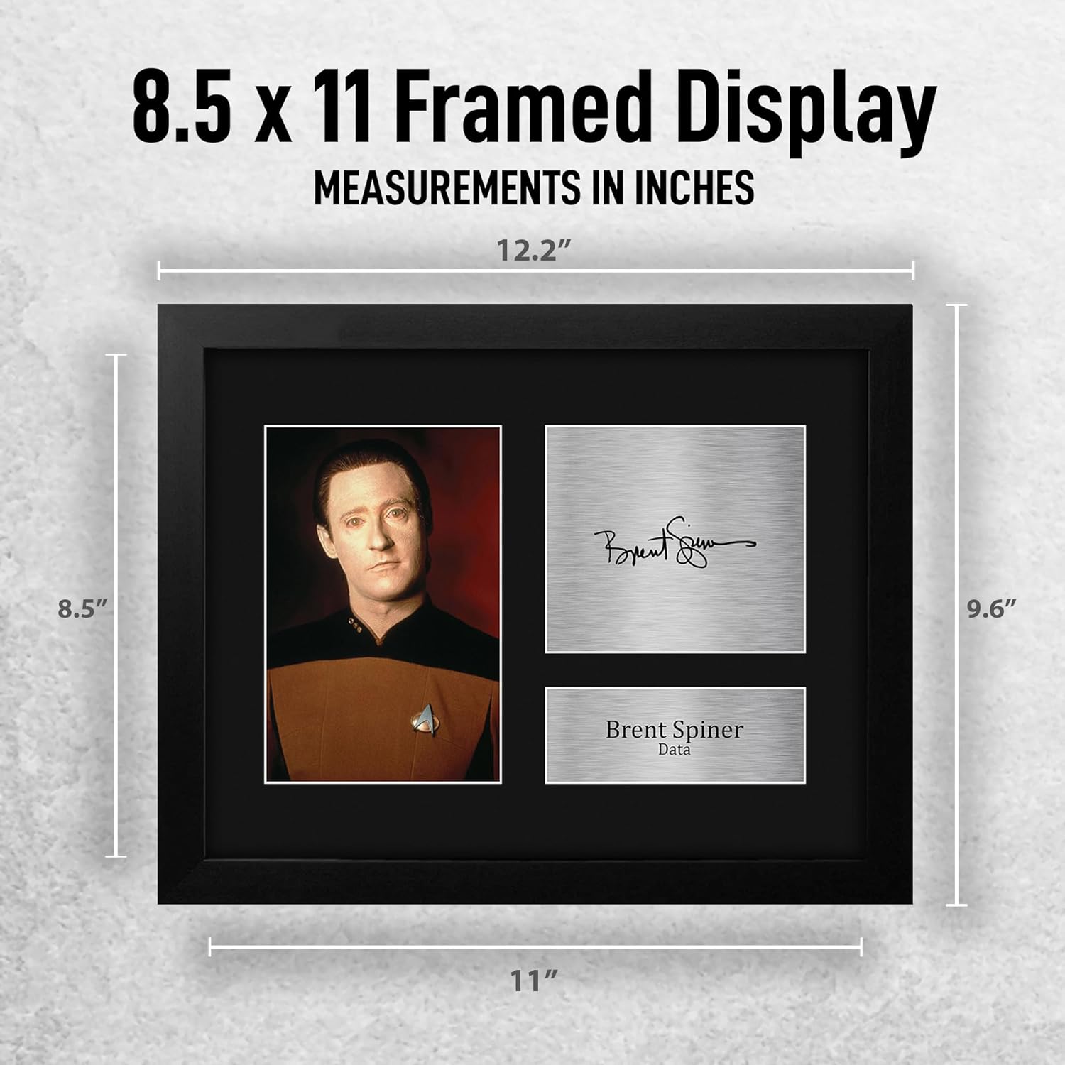 HWC Trading Brent Spiner Star Trek Data Framed Gifts Printed Signed Autograph Picture for TV Show Fans - US Letter Size