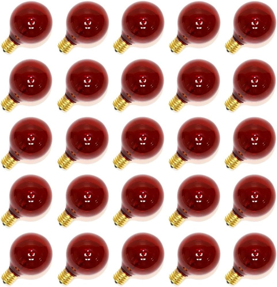 Sival 70176 - G50 Intermediate Screw Base Transparent Red (25 pack) Christmas Light Bulbs