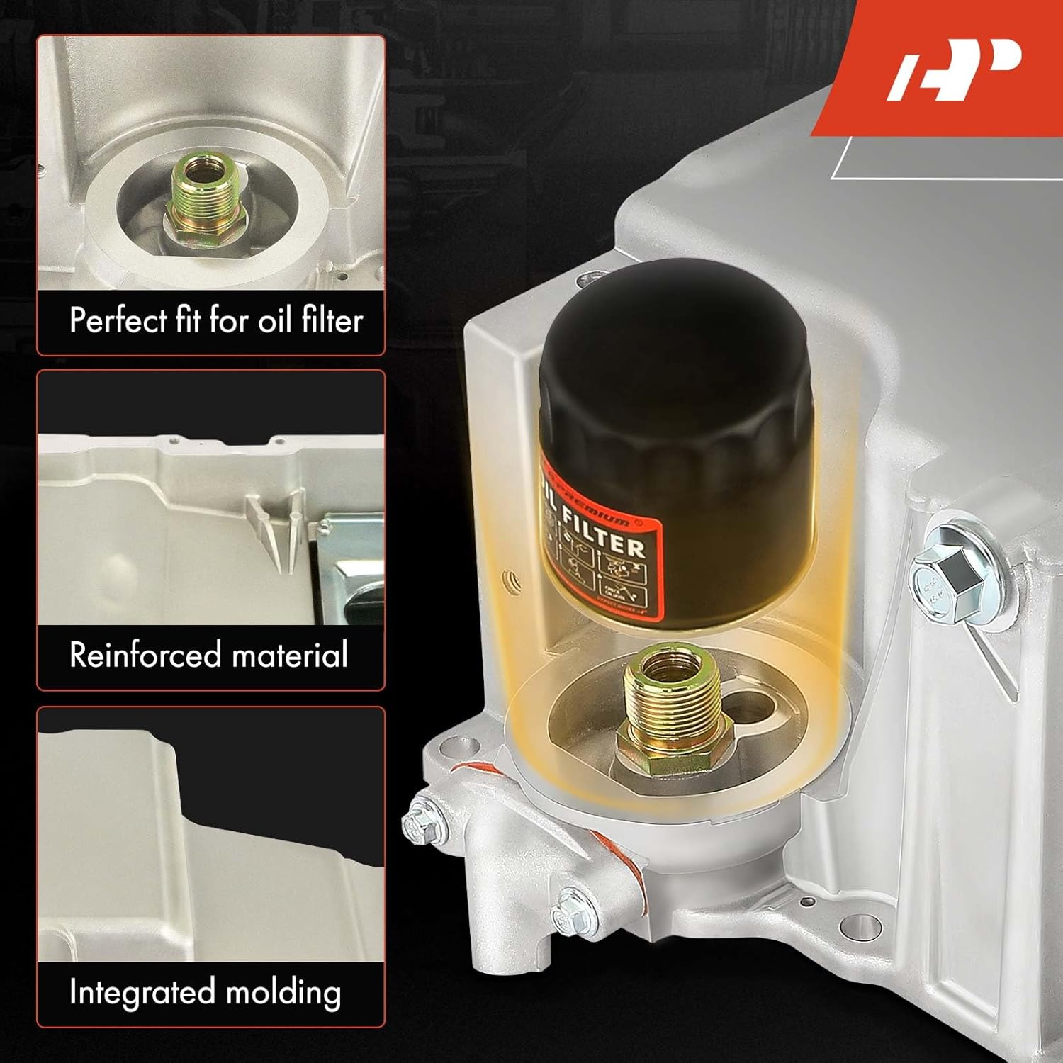 A-Premium 12628771 5Qts Aluminum Swap LS Engine Oil Pan Kit Low Profile Compatible with 1998-2018 GM F-Body, Chevy Camaro, Pontiac Firebird & 4.8L 5.7L 6.0L 8.1L LS1 LS6 L92 LQ4 LQ9