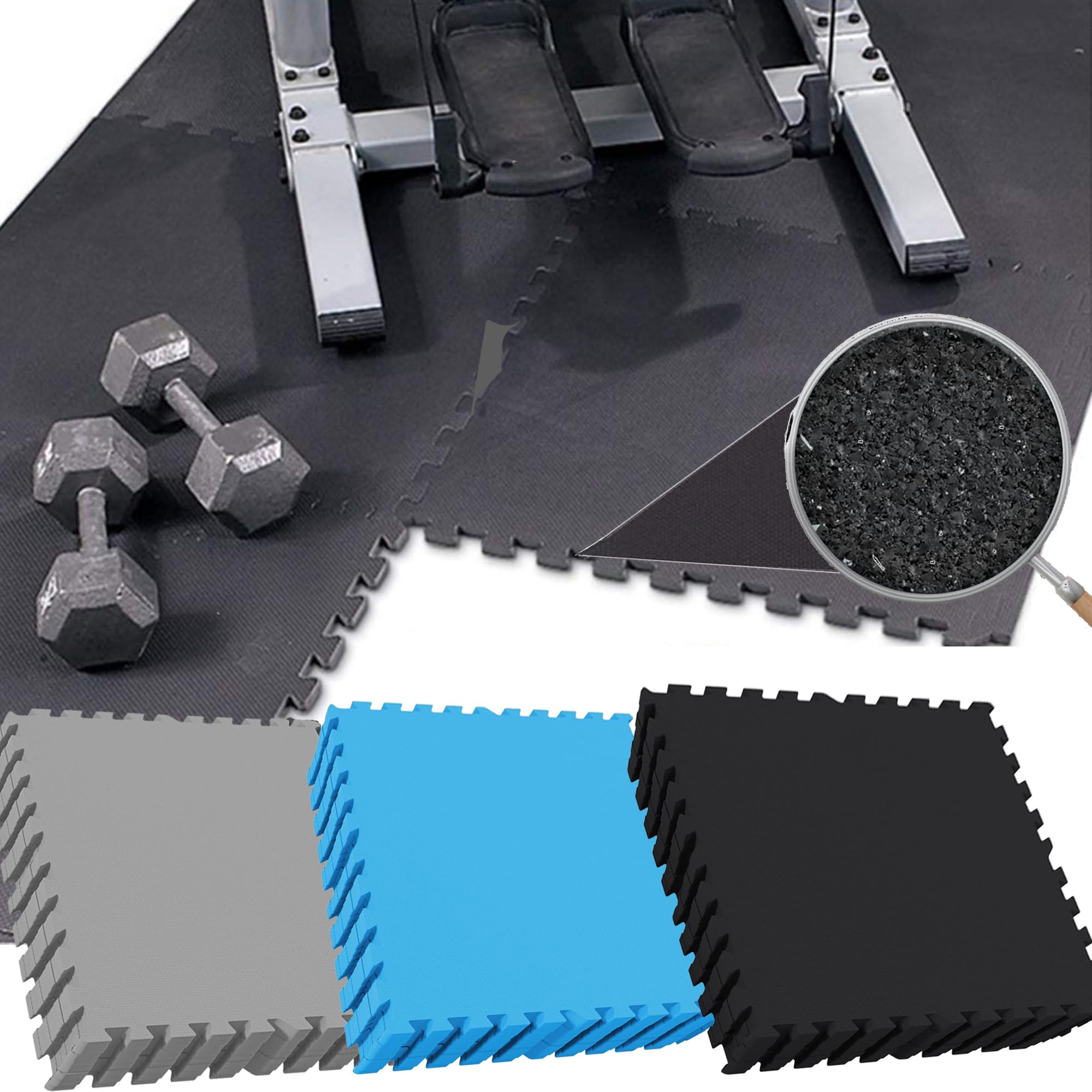 Tappeto per esercizi puzzle extra spesso 2.5cm piastrelle ad incastro pavimenti protettivi l'allenamento attrezzature palestra Set 6pcs 60x60cm tatami profesional gimnasia artes marciales