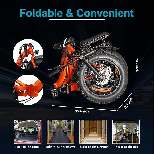 Miniatura 9 de AIWARGOD Electric Bike for Adults Electric Bike with 500W Motor 36V Removable Battery 20 Fat Tire Folding ebike Shimano 7-Speed 25MPH 30-60 Miles