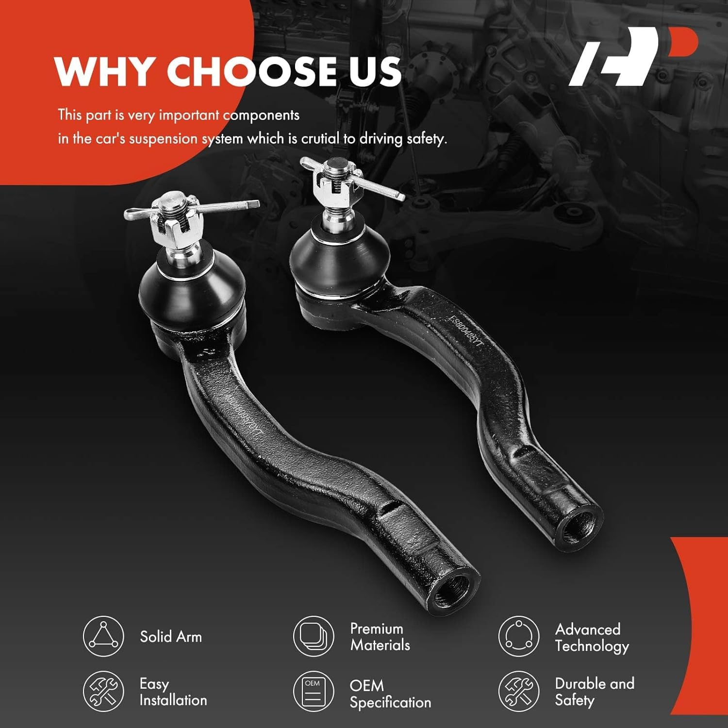 A-Premium 2 x Front Outer Tie Rod Ends, Compatible with Toyota Corolla iM 2017-2018, Prius V 2012-2018, Scion xB 2008-2015, iM 2016