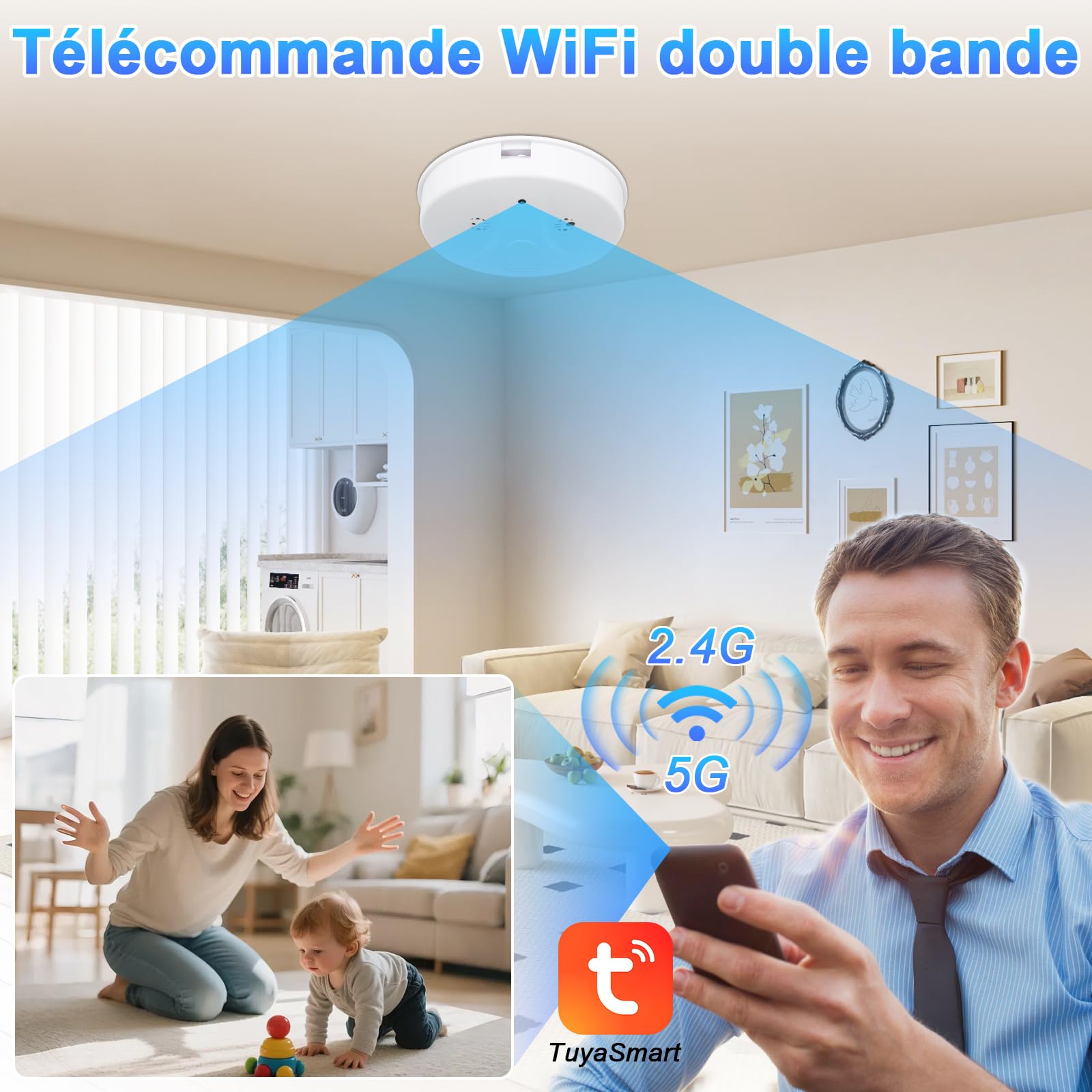CYI Caméra Cachée Espion 5G, Mini Caméra de Surveillance Intérieur HD1080P, Caméra Espion Dissimulée WiFi avec Vision Nocturne Détection de Nouvement pour Intérieur