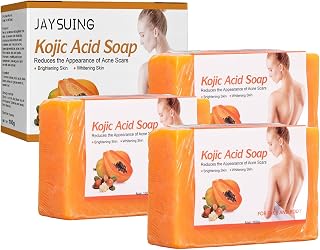 Papaya Kojic Acid Soap, 100g Skin Brightening Soap with Papaya Extract,Suitable for Exfoliating, lubricating Skin, Brightening Skin Tone, and Improving Hyperpigmentation (3pcs)