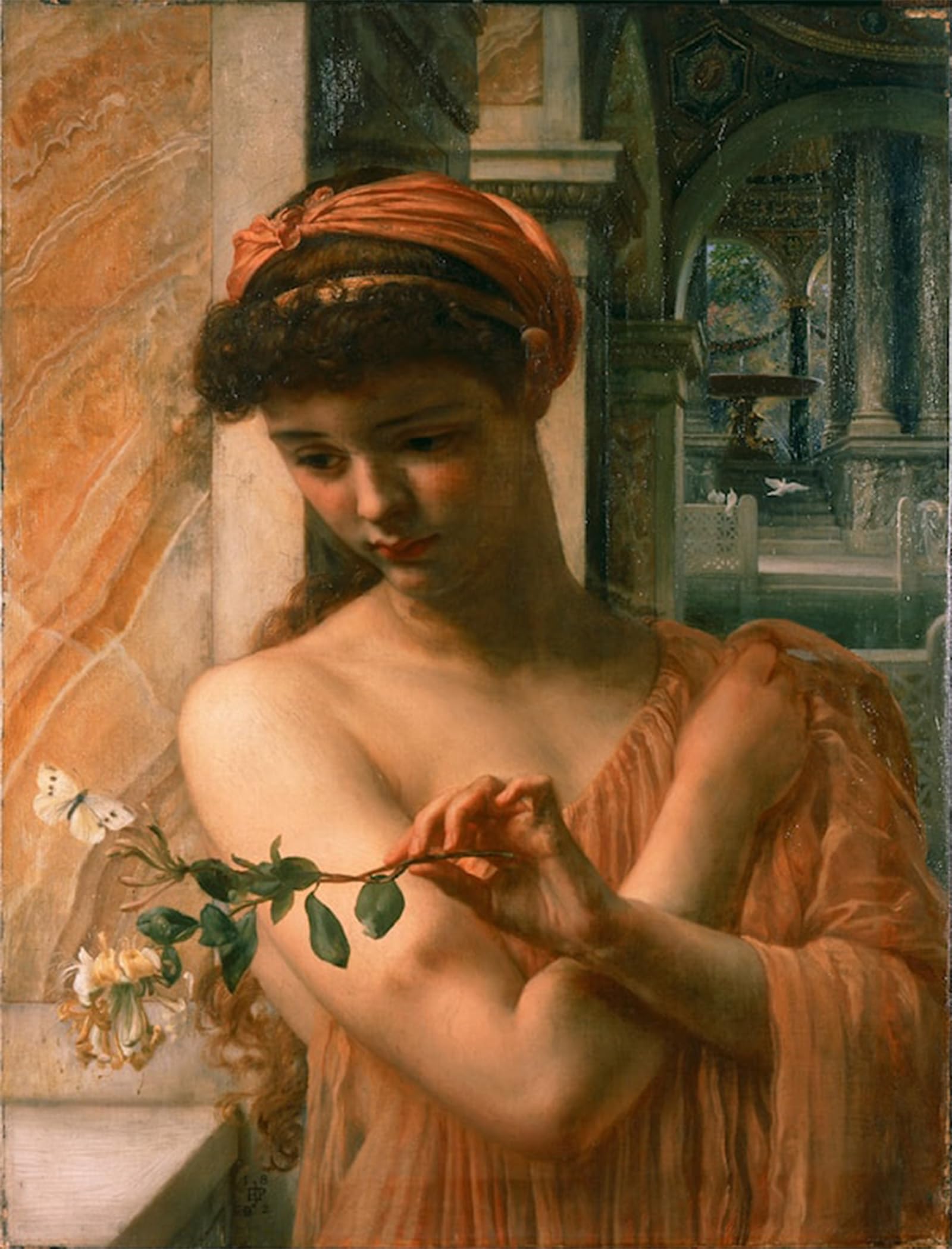 Artxlxxbn No Frame Famous Print Painting Colorful Art Print Psyche In The Temple Of Love By Edward John Poynter Canvas Art Decorations For Home Decor 60X90cm