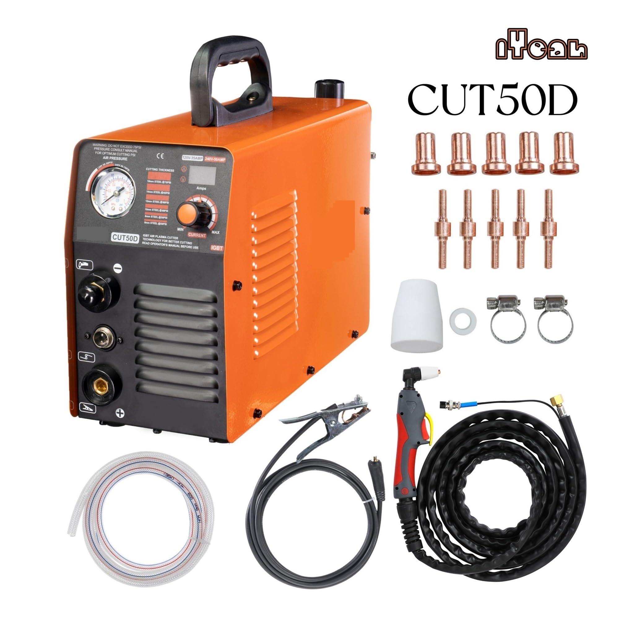 Przecinarka plazmowa, IGBT Classical CUT50X CUT50D Przecinarka plazmowa pneumatyczna, podwójne napięcie 110/220, 50 A, maksymalna grubość cięcia 16 mm do warsztatów DIY i domowych