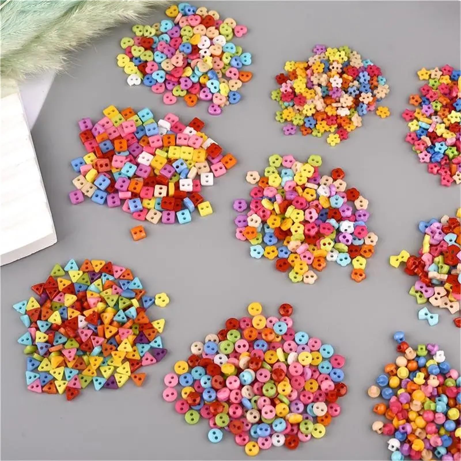 400 mini botones de resina de 5 a 7 mm para ropa de muñeca, botón hecho a mano, costura, manualidades, accesorios de costura (azul)