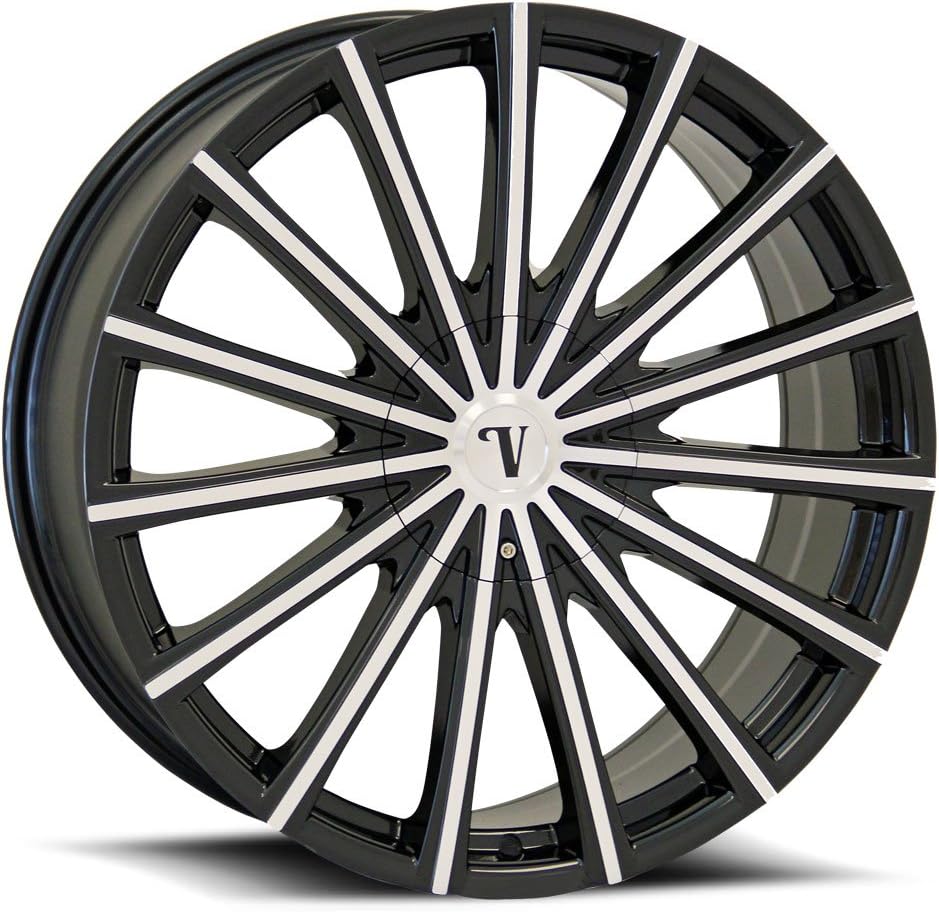 20" Inch Velocity VW10 Black Machine Wheels Rims Only | Set of 4 | Includes Free Wheel Club LA T-Shirt | Fits Audi Mercedes BMW Infiniti Dodge Cadillac Chevy Ford Lexus Nissan Hyundai