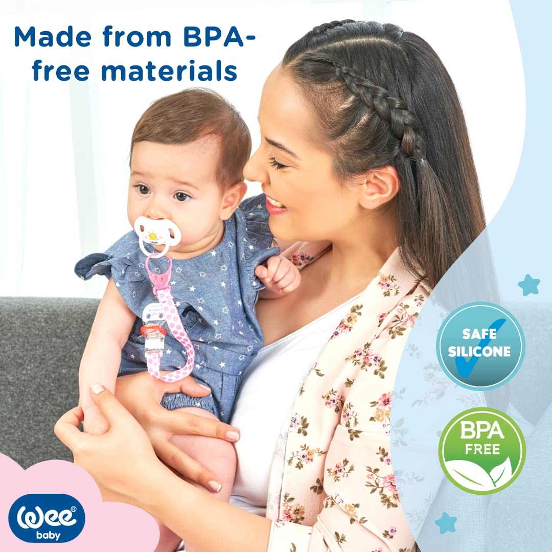 Wee Baby (4-Pack) Day Night Baby Dummies Glow in The Dark Teething  Dummy with Orthodontic Teat for Healthy Teeth Newborn Dummies with  Without