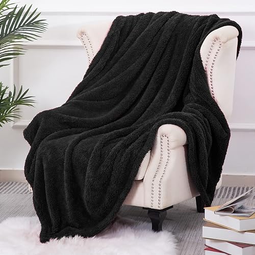 Miniatura 4 de Manta mullida de piel sintética para sofá, manta de forro polar extra suave, cálida y esponjosa para sofá, viajes, manta decorativa ligera, 50 x 60