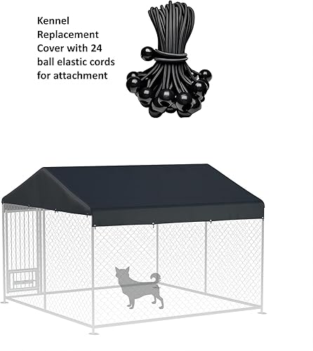 Miniatura 3 de Funda para perrera de perro de 10 x 10 pies, 600D, resistente, impermeable, reemplazable, cubierta superior para perrera, color negro (solo cubierta