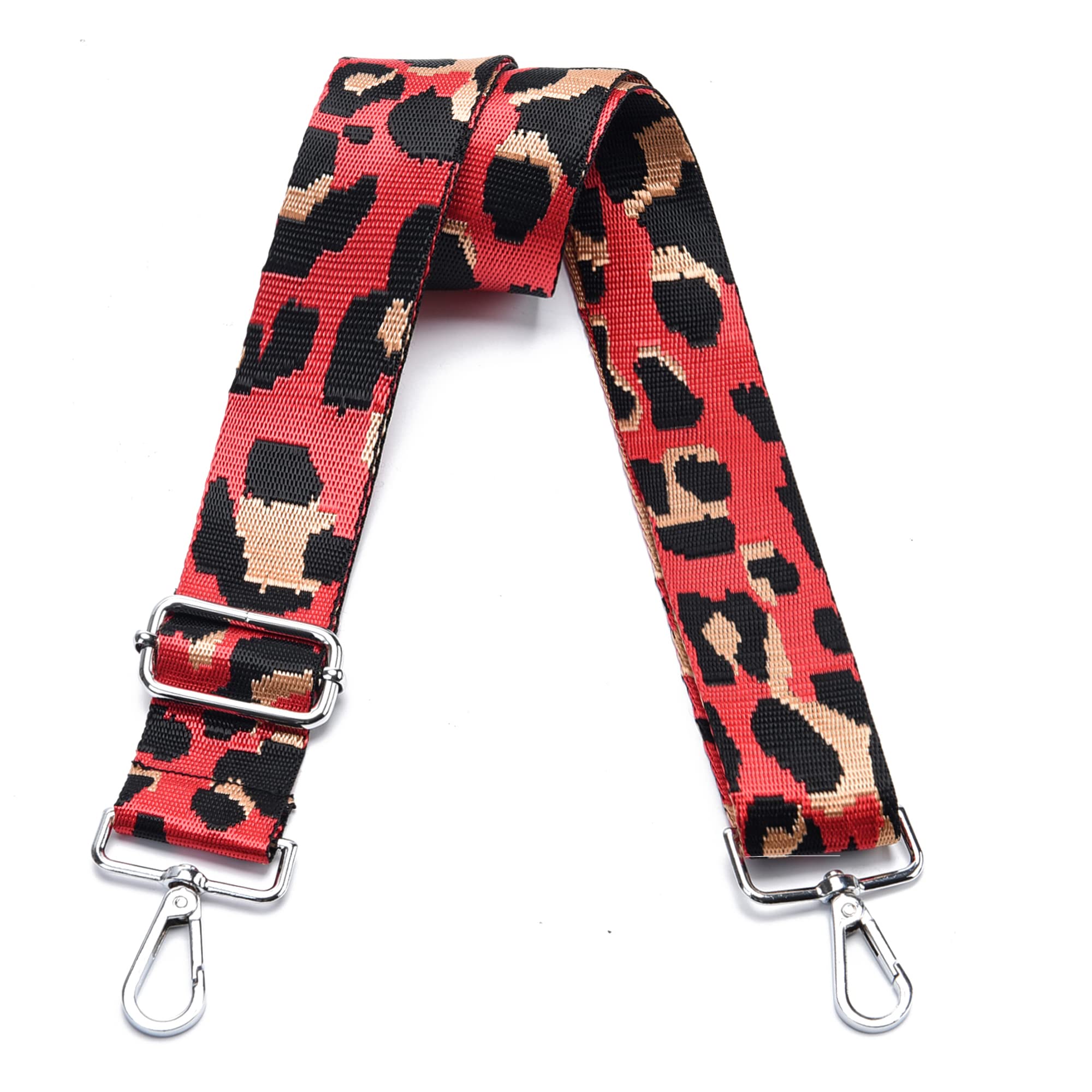 Wide Purse Strap Adjustable Replacement Crossbody Bag Strap Silver Hardware Shoulder Straps