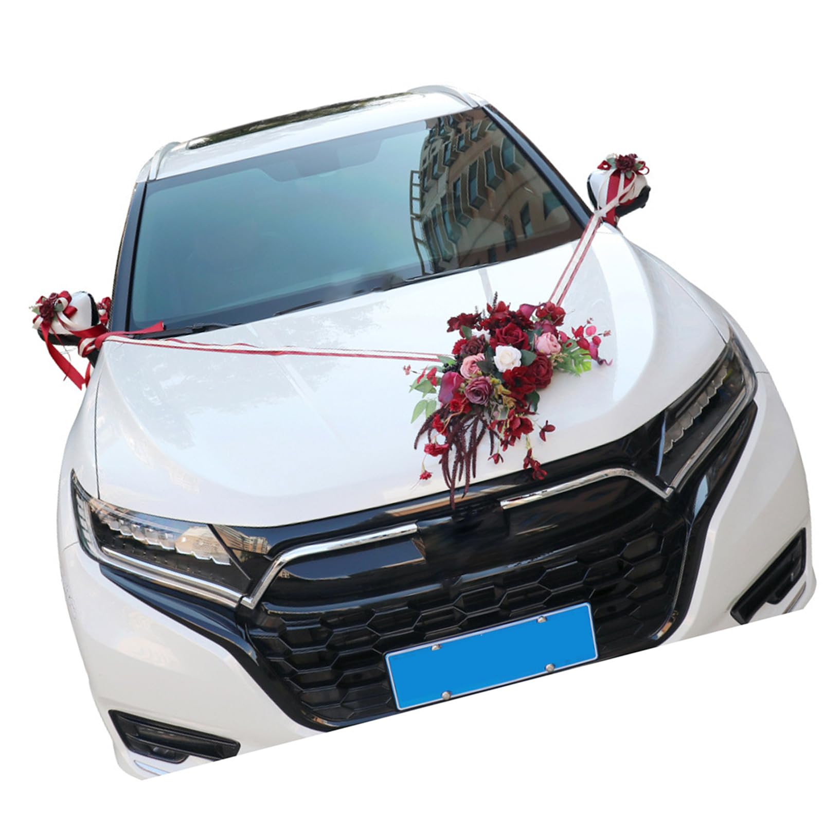 Lot de 7 fleurs artificielles décoratives en tissu pour voiture de mariage