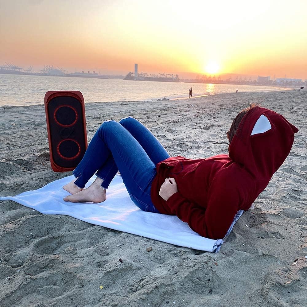 Alphasonik Reaktor One Portable Party Speaker Box High Power Alpha Bass Technology Wireless Bluetooth Mic and Guitar Inputs Phone Charger USB Player AUX App Control Long Lasting Battery up to 18 Hours