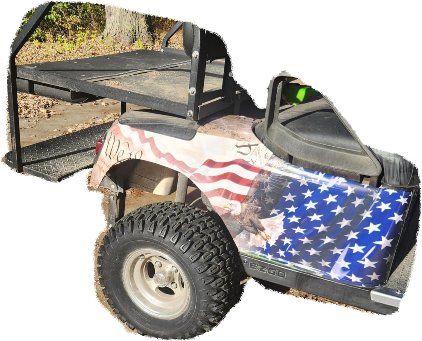 Golf Cart American Flag WE The People Large Rear Side wrap Graphic Decal Sticker Set FIT All YR and Model EZGO Club Car or Yamaha (American Flag with Eagle)