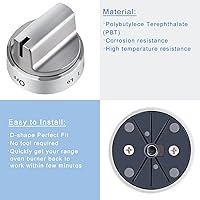 Vista 3 de WB03X24818 - Perillas de estufa de gas con aspecto de acero inoxidable, pomos de control de quemador de cocina de plástico, compatibles con perilla