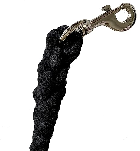 Miniatura 5 de Majestic Ally Paquete de 2 cuerdas de plomo de algodón sólido para caballos y ganado  10 pies de largo y 58 pulgadas (0.630 in) de grosor  Broche de