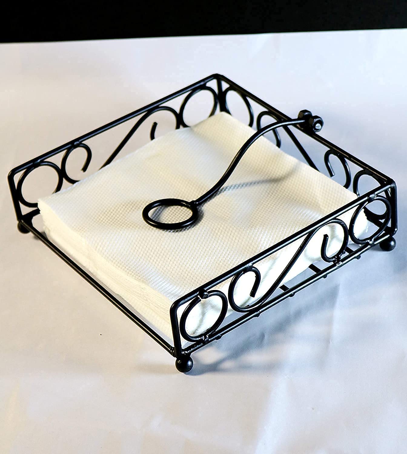 WOOD ART STORE Napkin Holders for Tables, Tissue Dispenser Organizer for Dinner Tables, Office, Bathroom (Squre Black) 1