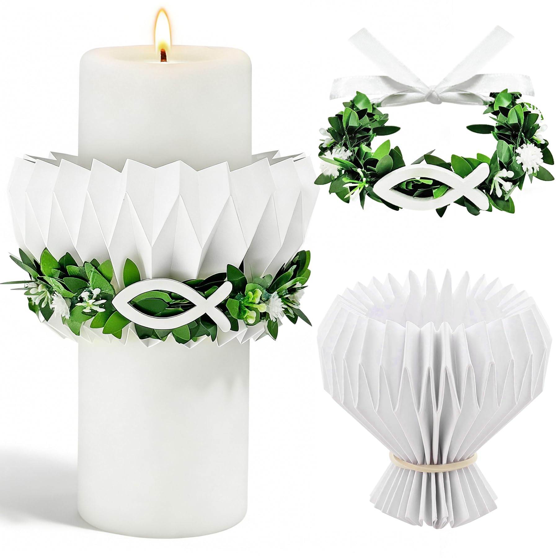 Tropfschutz Kommunionkerze,Tropfenfänger Kommunionkerze,Kerzen Tropfschutz Kommunion 4-9cm,Tropfenfänger Papier,Tropfschutz Taufkerzen,Kerzenrock Kommunion,Tropfschutz Kerzenkranz,für Taufkerze