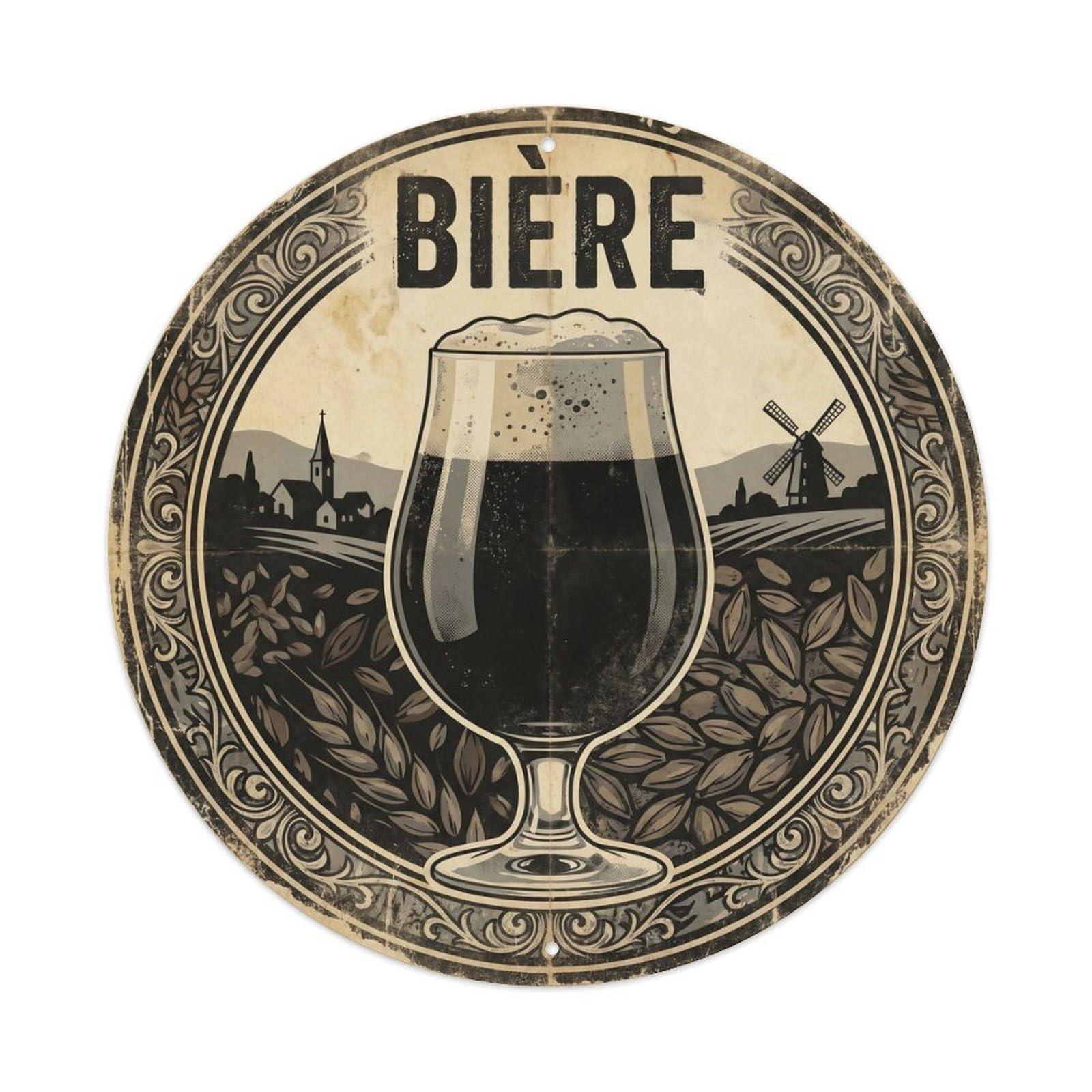 Craft Beer Beverage European Pub Brewery Screenprint Metal Tin Sign
