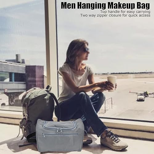 Miniatura 3 de LYBLY Neceser de viaje para hombre, bolsa de aseo para hombre, bolsa de viaje para artículos de tocador, bolsas de almacenamiento con cremallera,