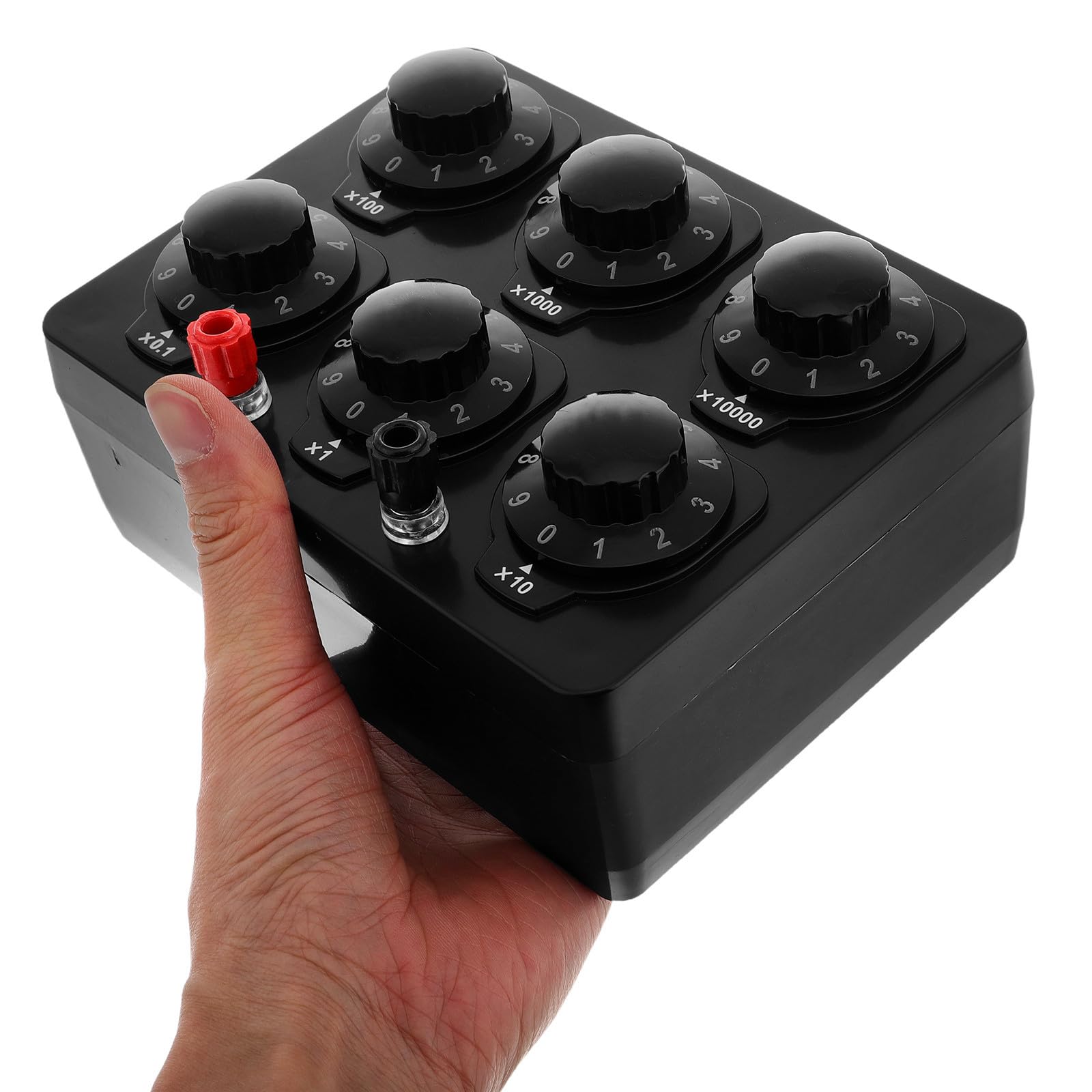 Zerodeko Outils de Laboratoire pour Expériences Électriques Collège Boîte de Résistance Noire Réglable Précision Élevée 0-99999.9 Ohms Large Plage D'ajustement pour Étudiants