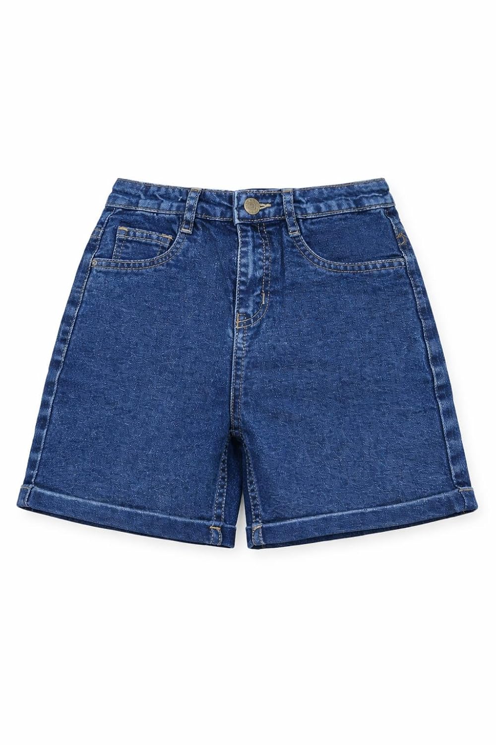 kidiwise Girls Dark Blue Denim Shorts – Soft Fabric, 5-Pocket Design, Reinforced Stitching & Classic Button Closure, Comfo... - Review, Price and Buying Guide