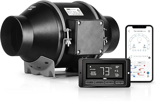 Miniatura 9 de iPower Ventilador de ventilación en línea de 4 pulgadas 195 CFM, filtro de carbono silencioso con prefiltro, conducto de aluminio de 8 pies para